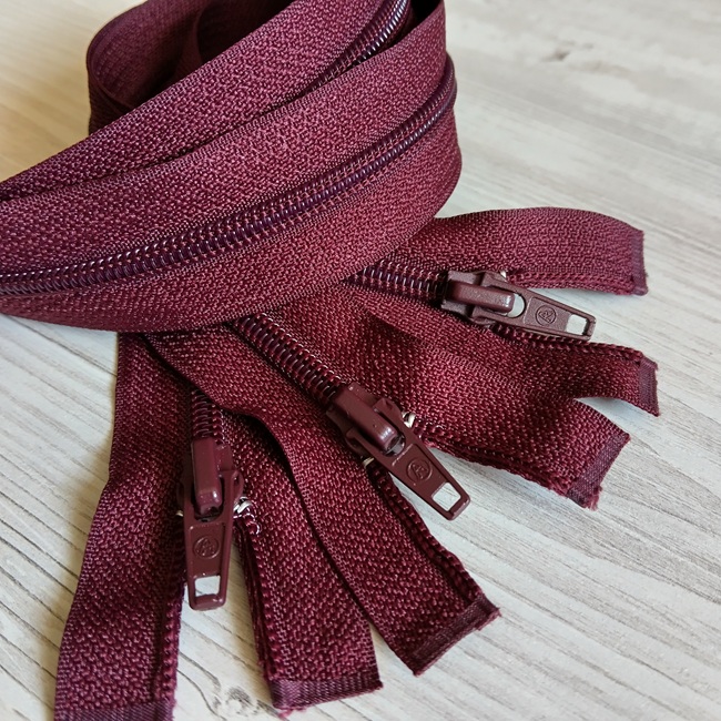 Блискавка спіральна, тип-5, 45 см, бордовий