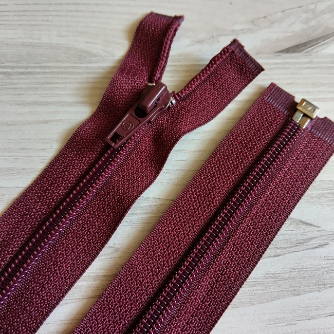 Блискавка спіральна, тип-5, 45 см, бордовий