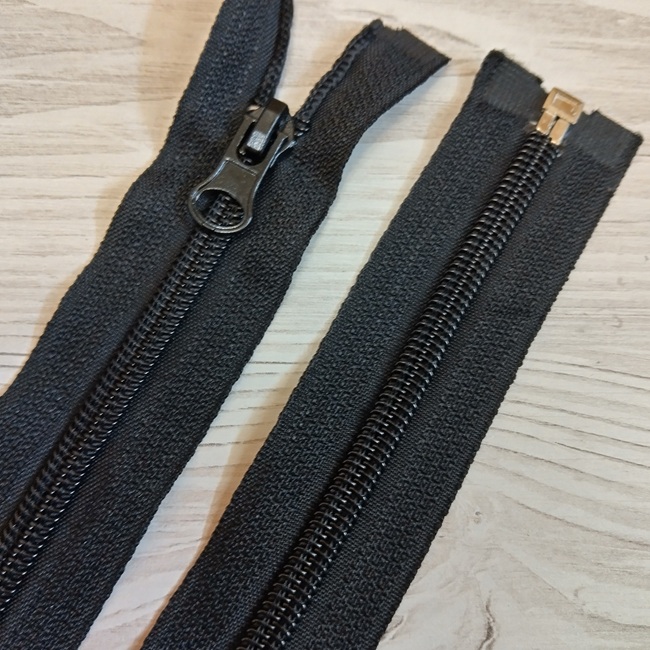 Блискавка спіральна, тип-5, 50 см, чорна (322)
