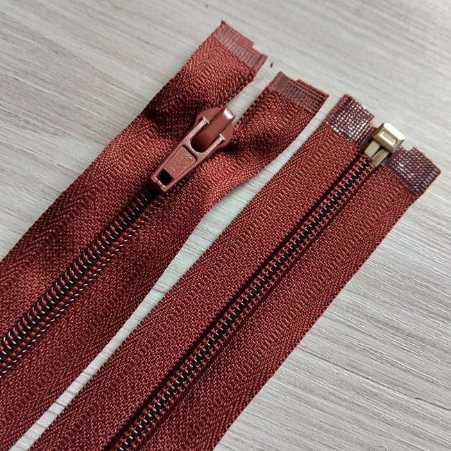Блискавка спіральна, тип-5, 50 см, коричневий