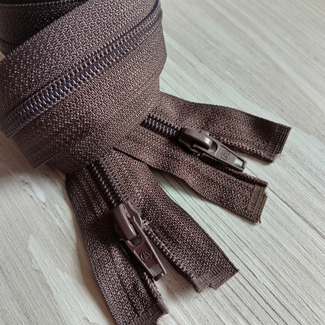 Блискавка спіральна, тип-5, 50 см, попільно-коричневий