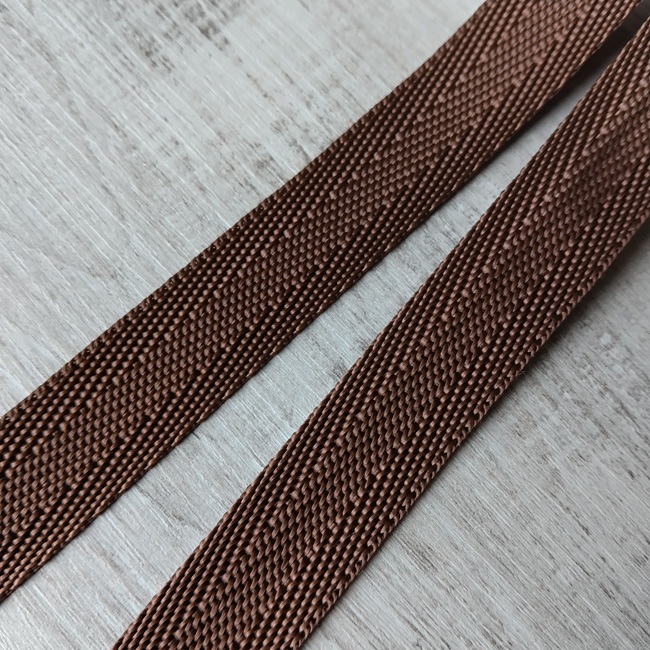 Стрічка ремінна Ялинка, поліпропілен, 20 мм, коричнева (світла)