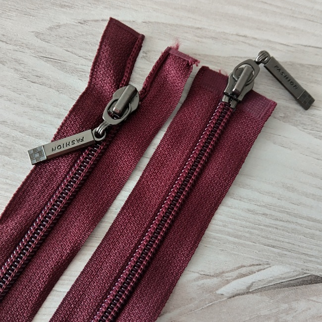 Блискавка спіральна, тип-7, 2 бігунка, 110 см, бордова