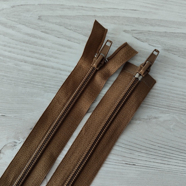 Блискавка спіральна, тип-7, 2 бігунка, 110 см, світло-коричнева