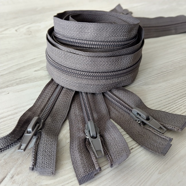 Блискавка спіральна, тип-7, 2 бігунка, 110 см, сіра*