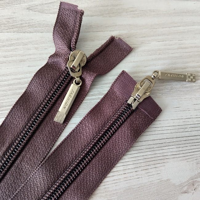 Блискавка спіральна, тип-7, 2 бігунка, 110 см, бузково-коричнева