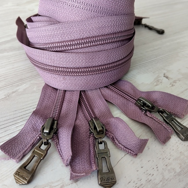 Блискавка спіральна, тип-7, 2 бігунка, 110 см, бузкова