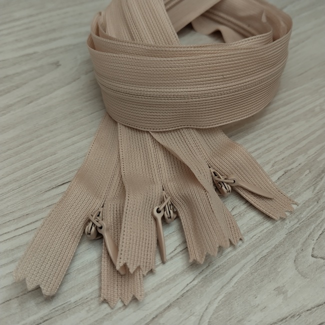 Блискавка потайна, 50 см, тип-3, бежева пудра (306)