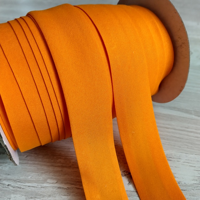 Коса бейка бавовна, 25 мм, жовтогарячий світлий (18)