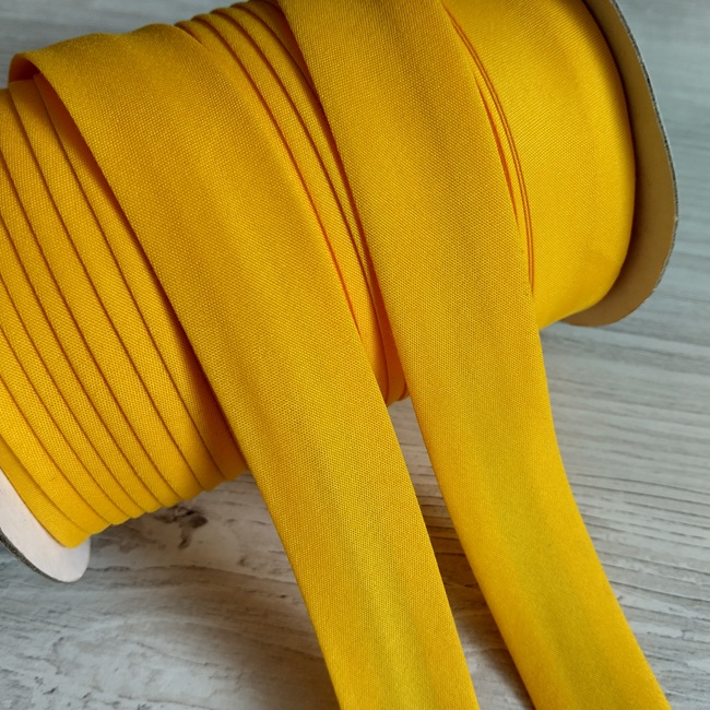 Коса бейка бавовна, 25 мм, жовтий жовток (15)