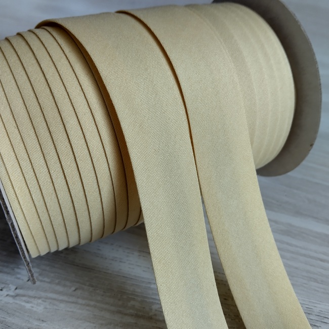 Коса бейка бавовна, 25 мм, пісочний (07)