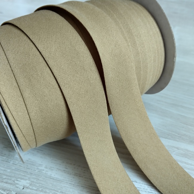 Коса бейка бавовна, 25 мм, темно-пісочна (10)