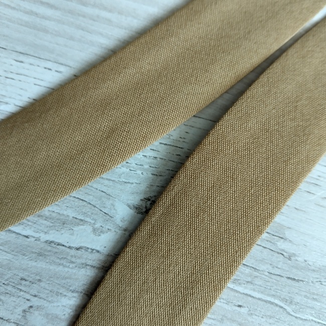 Коса бейка бавовна, 25 мм, темно-пісочна (10)