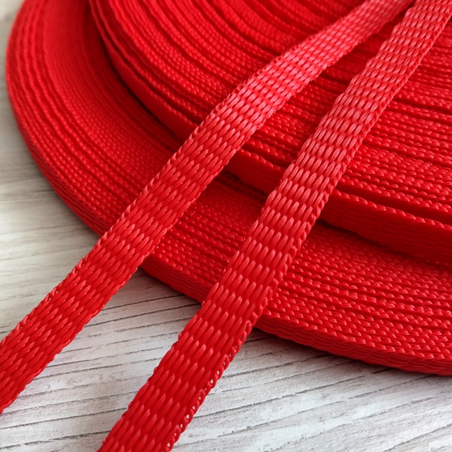 Стрічка ремінна, поліпропілен, 10 мм, червона