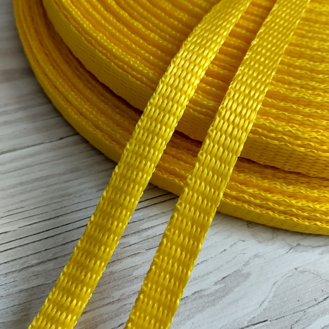 Стрічка ремінна, поліпропілен, 10 мм, жовта