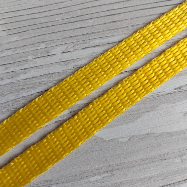 Стрічка ремінна, поліпропілен, 10 мм, жовта
