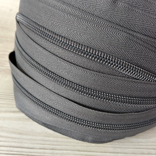 Блискавка спіральна на метраж, тип-8, темно-сіра