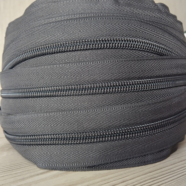 Блискавка спіральна на метраж, тип-8, темно-сіра