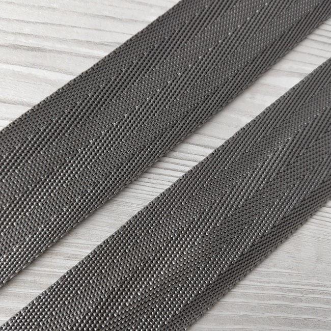 Стрічка ремінна Ялинка, поліпропілен, 40 мм, сіра (графит)