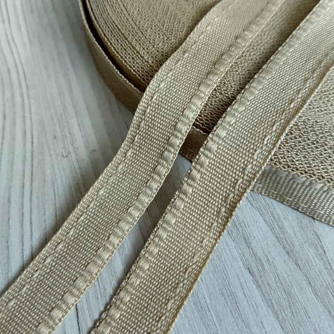 Тасьма брючна, 15 мм, пісочний