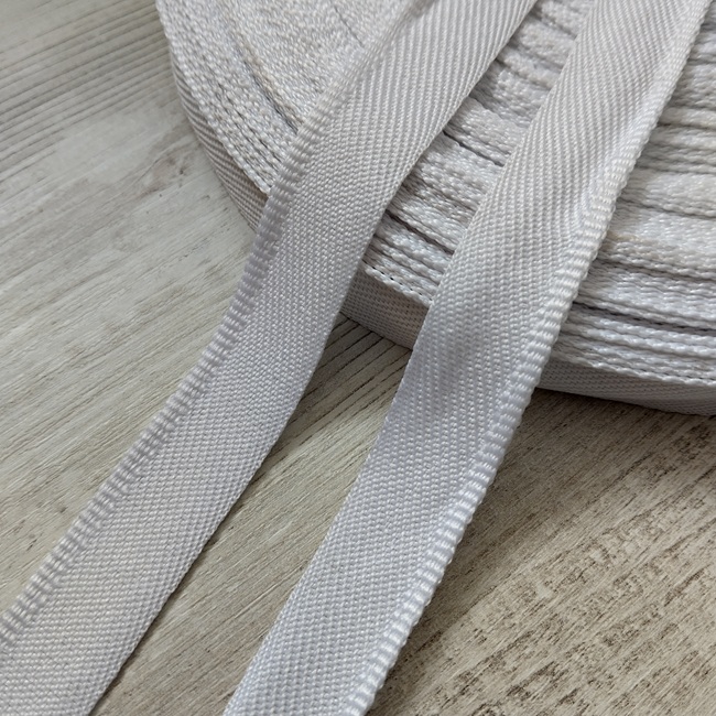 Тасьма брючна, 15 мм, білий