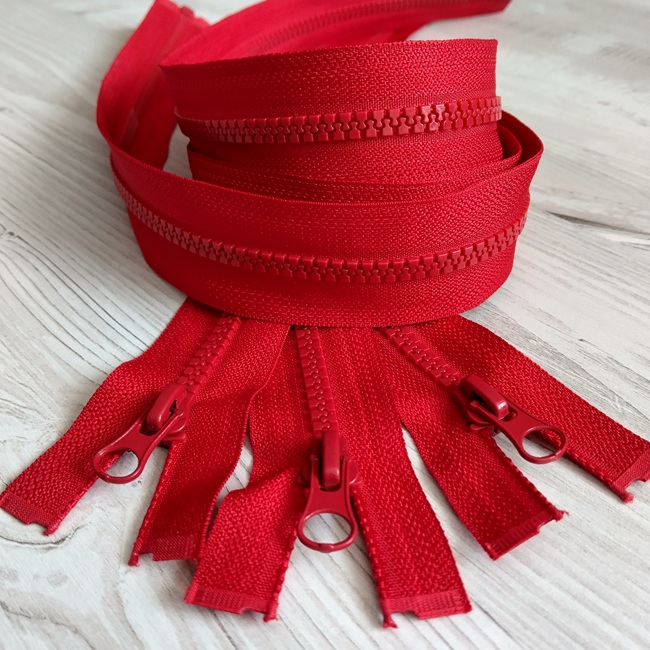 Тракторна блискавка 80 см, тип-5, розємна, червоний (148)