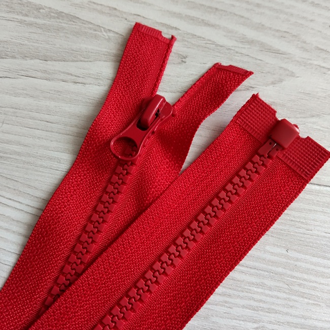 Тракторна блискавка 80 см, тип-5, розємна, червоний (148)