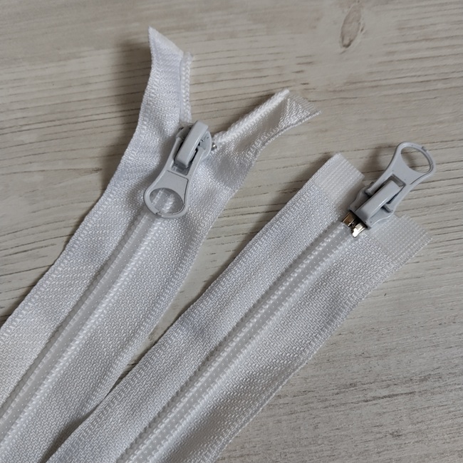 Блискавка спіральна, тип-7, 2 бігунка, 120 см, біла