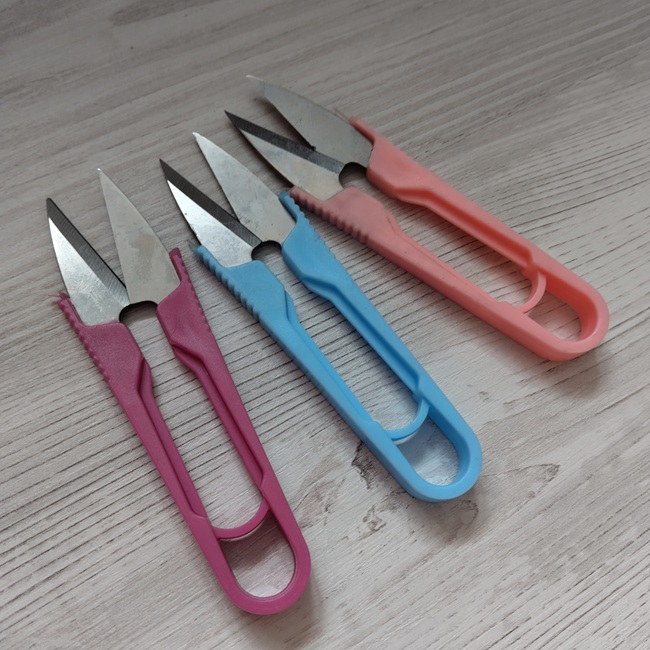 Ножиці для обрізки ниток, пластик/метал, кольорові, 10 см