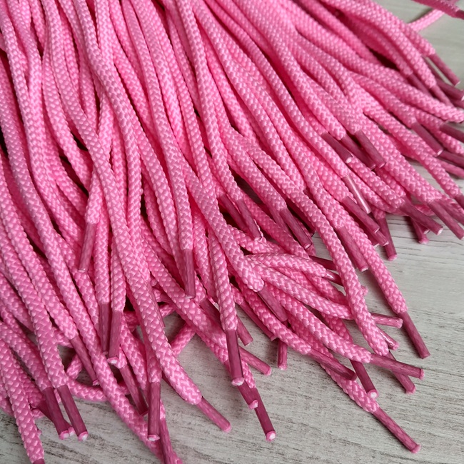 Шнурки круглі, 5 мм, 80 см, рожеві