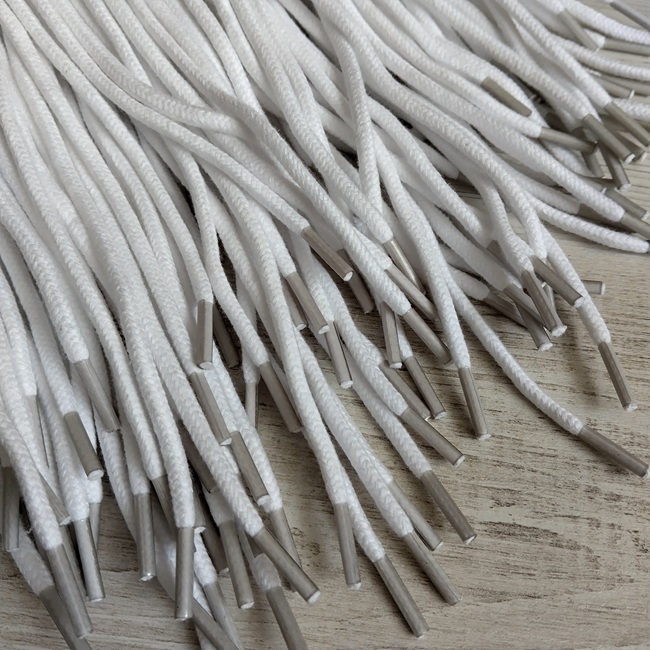 Шнурки круглі бавовняні 4 мм, 120 см, білі