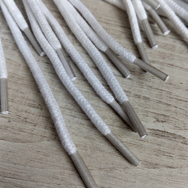 Шнурки круглі бавовняні 4 мм, 120 см, білі