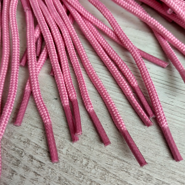 Шнурки круглі, тонкі, 3 мм, 80 см, рожеві