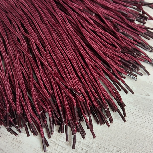 Шнурки круглі, тонкі, 3 мм, 80 см, бордові