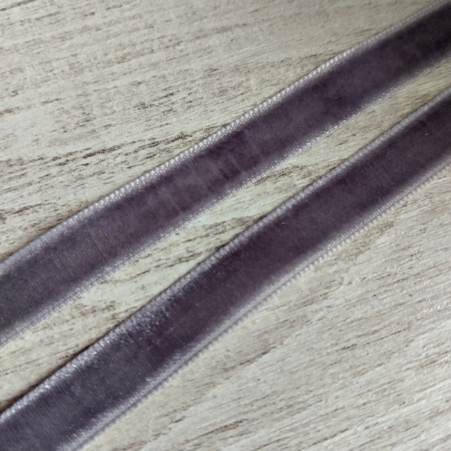 Тасьма велюр (бархат), 10 мм, світло-бузкова