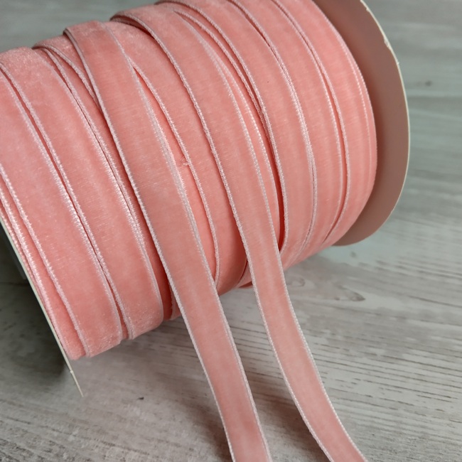 Тасьма велюр (бархат), 10 мм, персикова