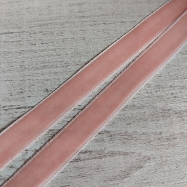 Тасьма велюр (бархат), 10 мм, персикова