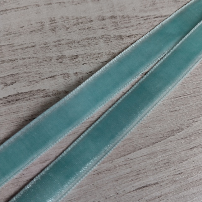 Тасьма велюр (бархат), 10 мм, м'ята