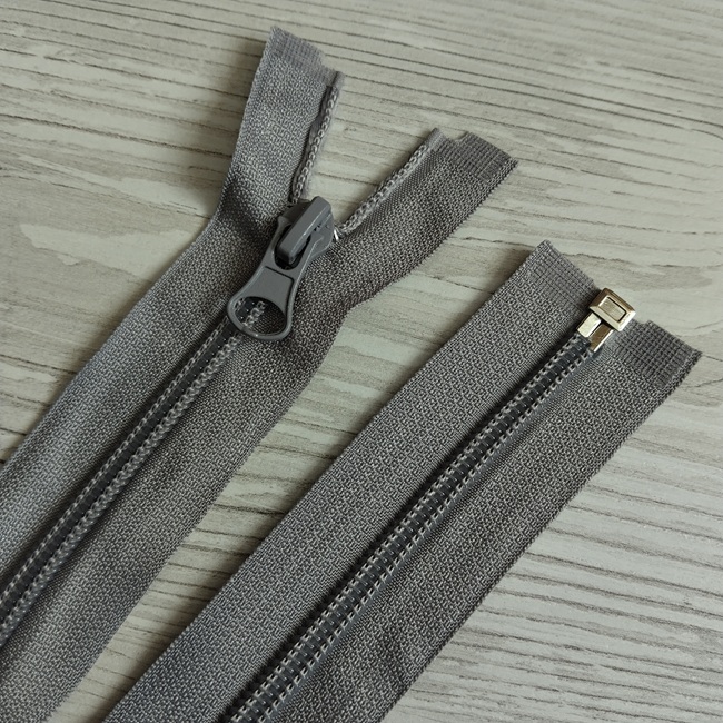 Блискавка спіральна, тип-5, 1 бігуонк, 80 см, світло-сіра (722)