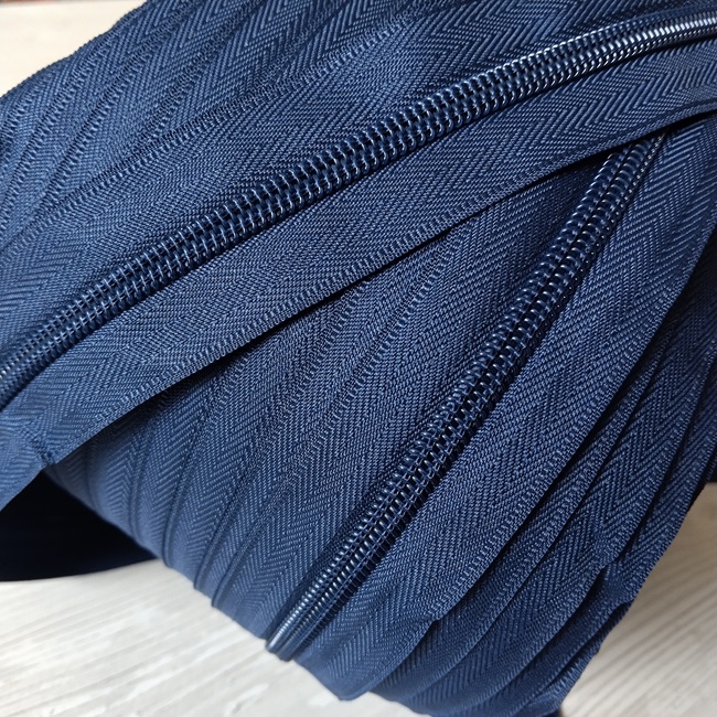 Блискавка спіральна на метраж, тип-8, темно-синя