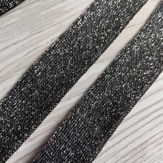 Тасьма трикотажна Лампасна, 20 мм,  срібло