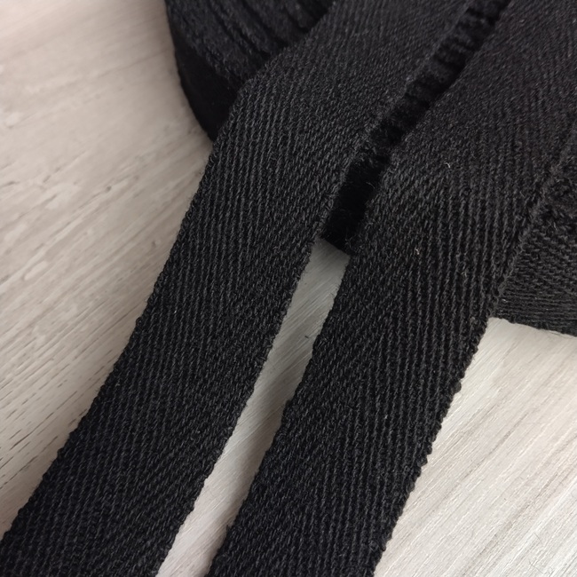 Стрічка ремінна Ялинка, БАВОВНА, 25 мм, чорна