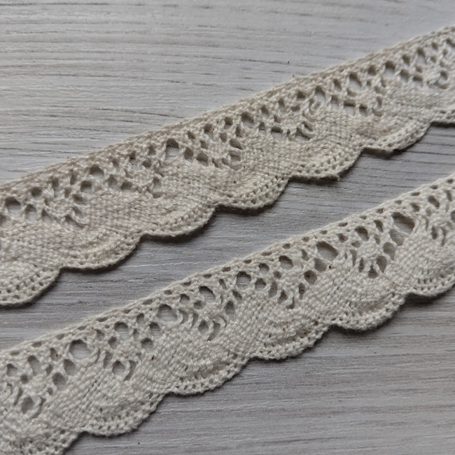 Мереживо бавовна, 20 мм, молочний