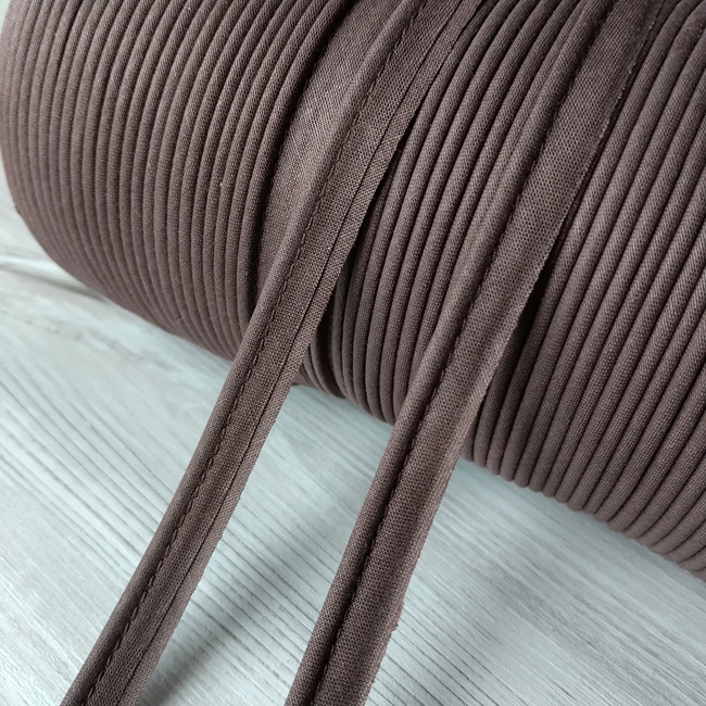 Кант бавовняний вшивний, коричневий 8 мм