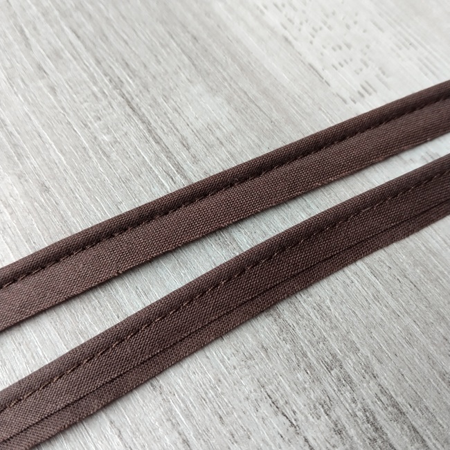 Кант бавовняний вшивний, коричневий 8 мм
