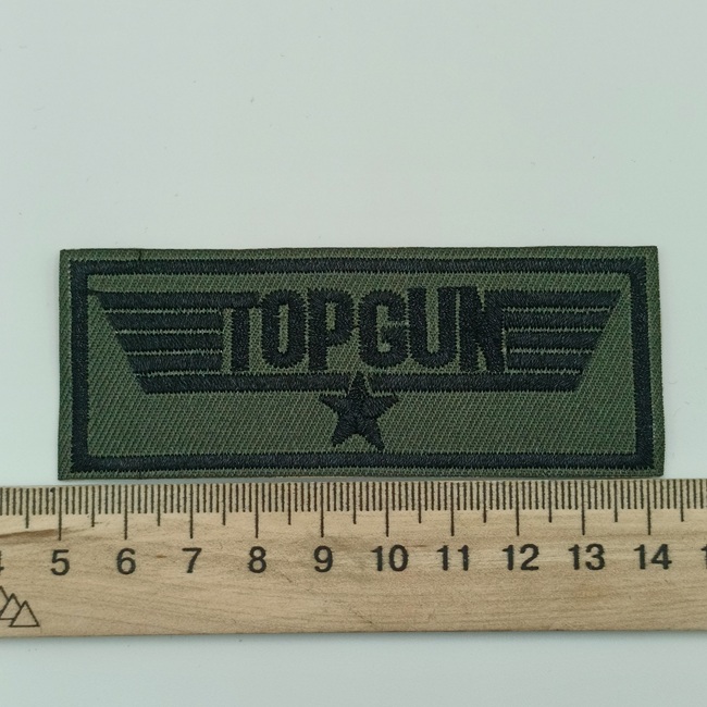 Нашивка термоклейова, Top Gun, хакі, 90х35 мм