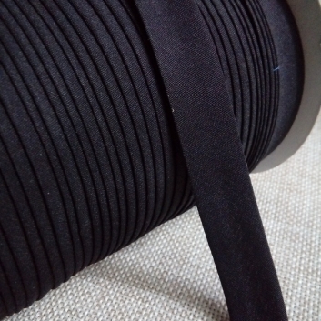 Косая бейка хлопок, 15 мм., черная.