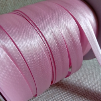Косая бейка, атлас, 15 мм., розовый. (028)