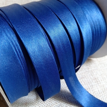 Косая бейка, атлас, 15 мм., синий. (049)