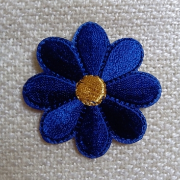 Нашивка Синя квітка 50х50 мм.